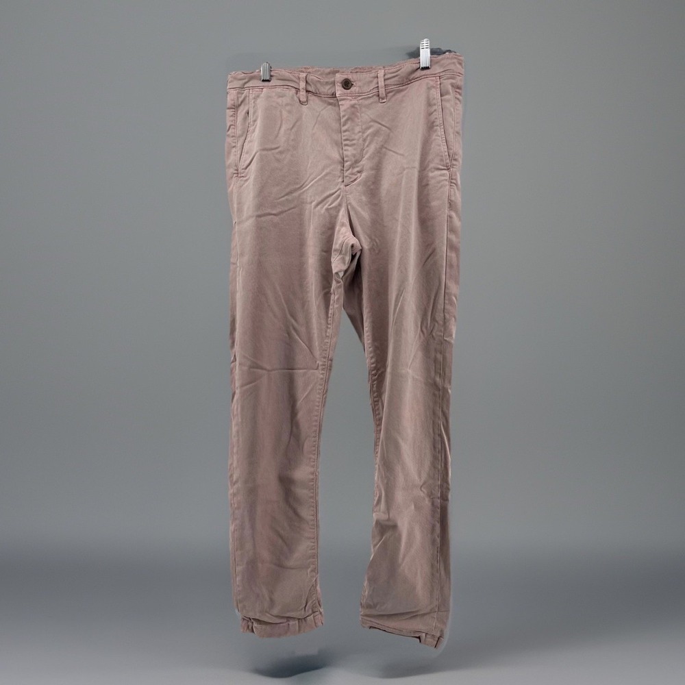 Coastline Mens Chino Pants 34x34‎ Pink Tailored Fit Stretch Casual